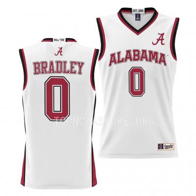 Youth Alabama Crimson Tide #0 Jaden Bradley White NCAA College Basketball Jersey 2403XMOV4